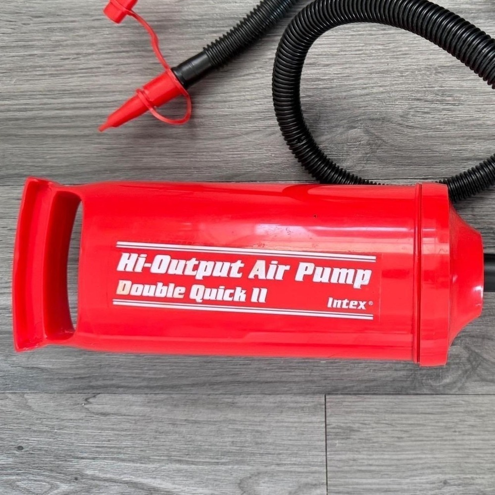 Intex Double Quick II Hi-Output Hand Air Pump 14" Manual Inflator w/ Nozzles - Picture 3 of 6
